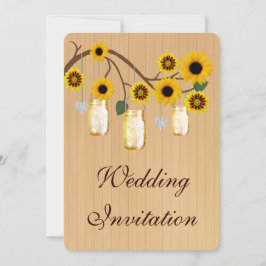 Country Rustic Yellow Mason Jar Hochzeitseinladung Einladung