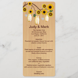 Country Rustic Yellow Mason Jars Mariage Carte Men