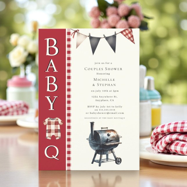 Country simple baby q Baby Showeinlage Einladung (Von Creator hochgeladen)