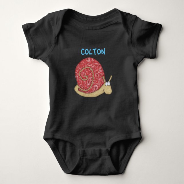 Country Snail Custom Bodysuit Baby Strampler (Vorderseite)