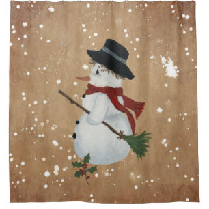 Country Snowman Douche rideau
