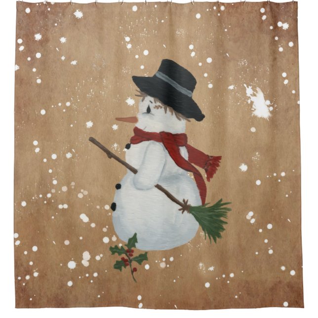 Country Snowman Douche rideau (Devant)