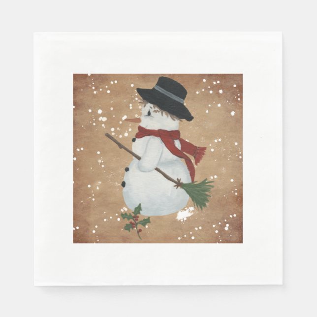Country Snowman Paper Napkins Serviette (Vorderseite)