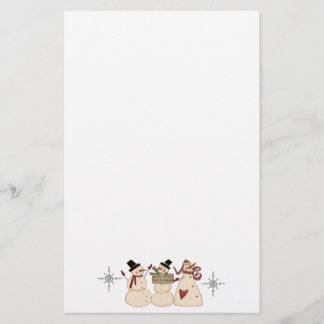 Country Snowman Stationery Briefpapier