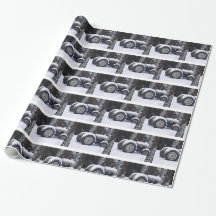 Country Snowy Farm Tractor Photo Wrapping Paper