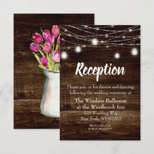 Country Spring Tulip Wedding Reception Card Einladung