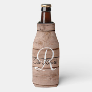 Country Stall Rustic Wood Monogramm Flasche Cooler Flaschenkühler