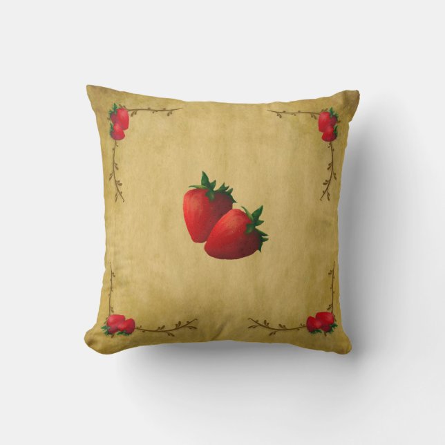 Country Strawberries Pillow Kissen (Vorderseite)