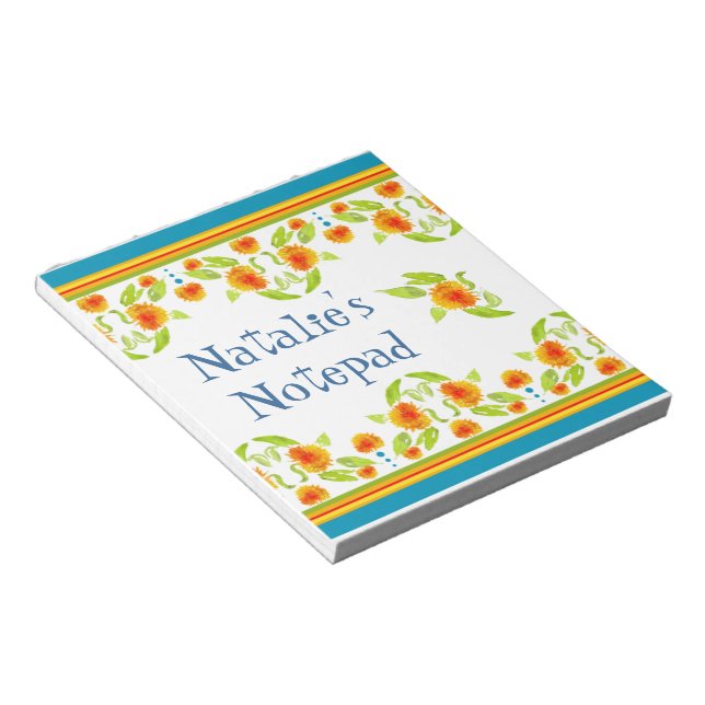 Country Style Marigolds Border Notepad oder Jotter Notizblock (angewinkelt)