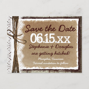 Country Style Rustikale Save the Date Postkarten