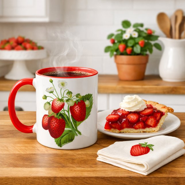 Country Style Strawberry Muster Kaffeemaschine Tas Tasse (Von Creator hochgeladen)