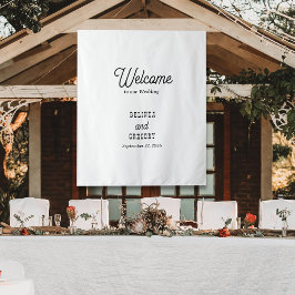 Country Style Welcome To Our Wedding Fabric Sign Wandteppich