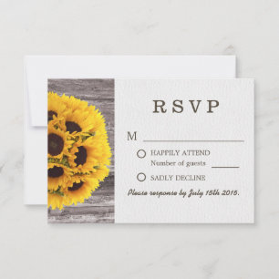 Country Sunblumen Barn Wood Wedding RSVP