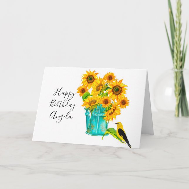 Country Sunblumen Bouquet Geburtstag Karte (Vorderseite)