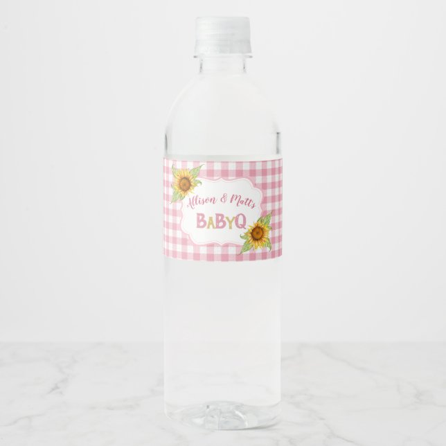 Country Sunblumen Pink Gingham Karo Baby Q GRILLEN (Vorderseite)