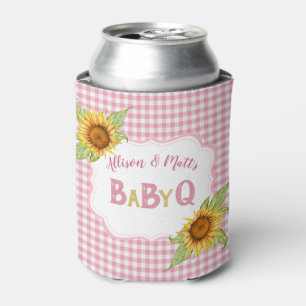 Country Sunblumen Pink Karo GRILLEN Baby Q Dosenkühler