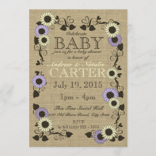 Country Sunflower Baby Dusche Einladung