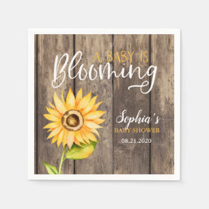 Country Sunflower Baby Dusche Serviette