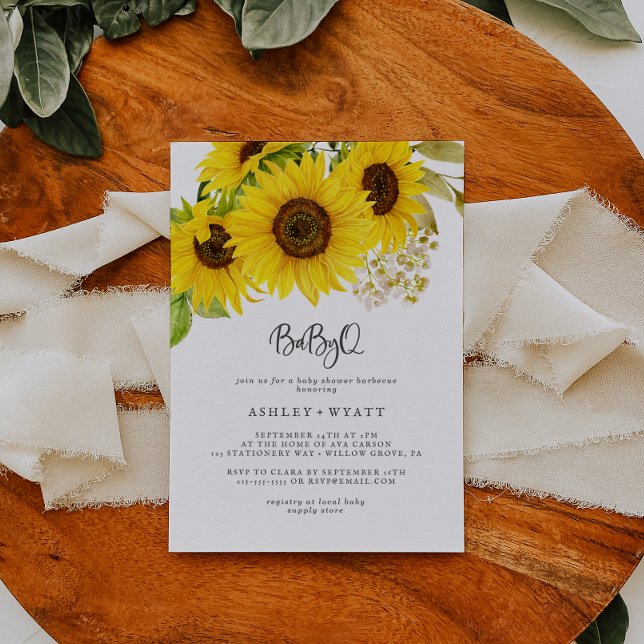 Country Sunflower BabyQ Baby Shower Barbecue Einladung (Von Creator hochgeladen)