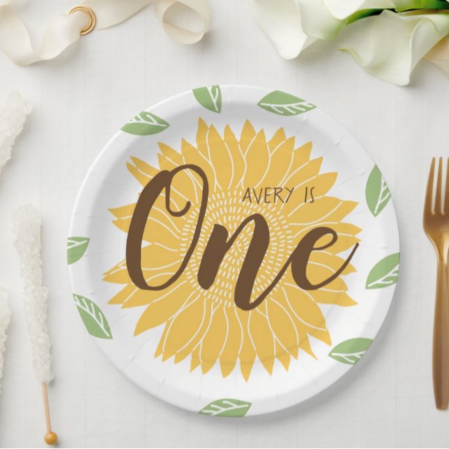 Country Sunflower Baby's 1. Geburtstag Pappteller (Von Creator hochgeladen)