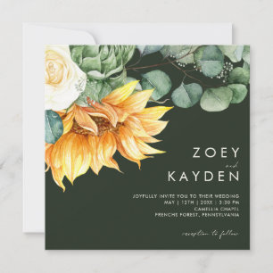 Country Sunflower Bouquet   Hochzeit auf dem Grüne Einladung