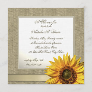 Country Sunflower Brautparty Einladung