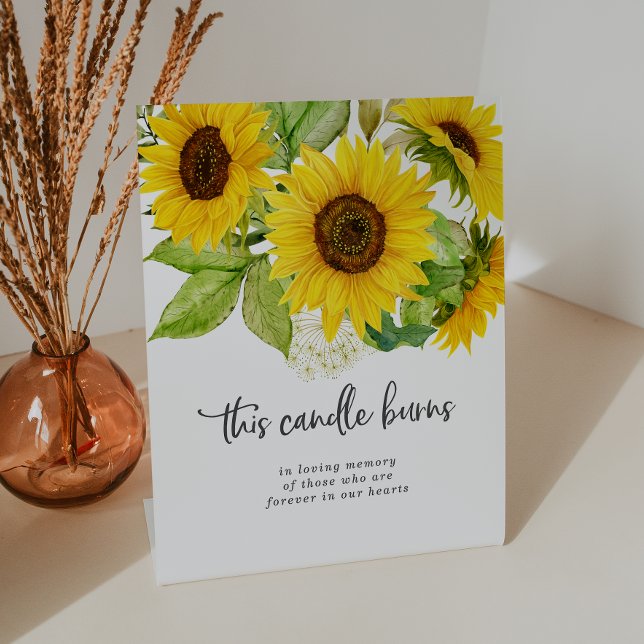 Country Sunflower Candle Burns Wedding Memorial Sockelschild (Von Creator hochgeladen)