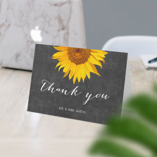 Country Sunflower Chalkboard Hochzeit Vielen Dank Dankeskarte