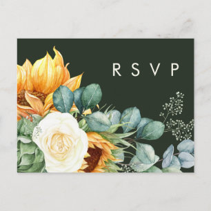 Country Sunflower Green Menu Choix Carte RSVP