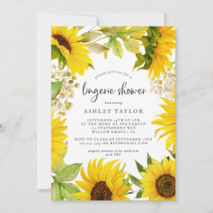 Country Sunflower Lingerie Douche Invitation