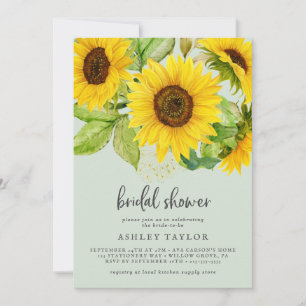 Country Sunflower Minze Bridal Dusche Einladung
