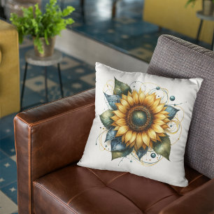 Country Sunflower und Rustic Denim Blue Jean Kissen