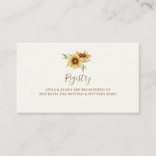 Country Sunflower Wedding Card Begleitkarte (Vorderseite)