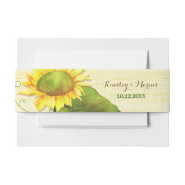 Country Sunflower Wedding Einladungsbanderole