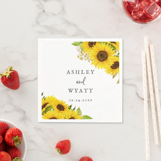 Country Sunflower Wedding Napkins Serviette (Beispiel)