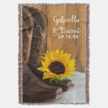 Country Sunflower Western Wedding Keepake