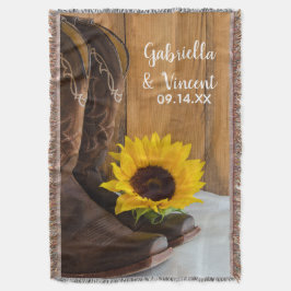 Country Sunflower Western Wedding Keepake Decke