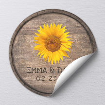 Country Sunflower Wine Barrel Wedding Danke