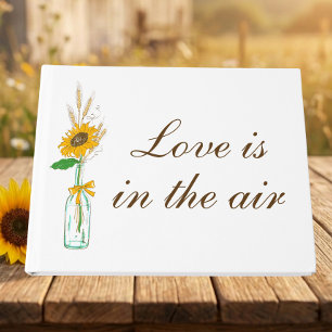 Country Sunflowers Boho Yellow Floral Wedding Gästebuch