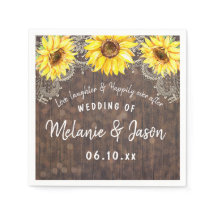 Country Sunflowers Hochzeitliches Napkins-Brautpar