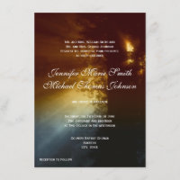Country Sunrise Tree Silhouette Wedding Invitation