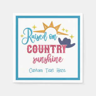 Country Sunshine Quote Western Cowboy Hat Serviette