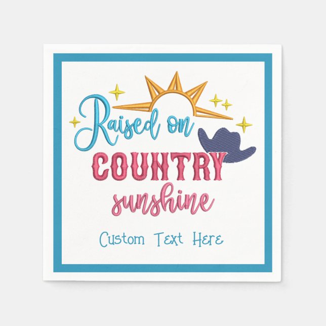 Country Sunshine Quote Western Cowboy Hat Serviette (Vorderseite)