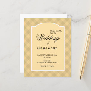 Country Tablecloth Art Hochzeit Einladung