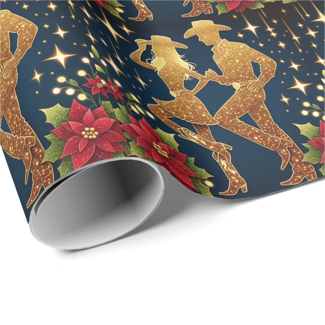 Country Tänzer Weihnachtsfeiertag Gruß Geschenkpapier (Rolleneckpunkt)