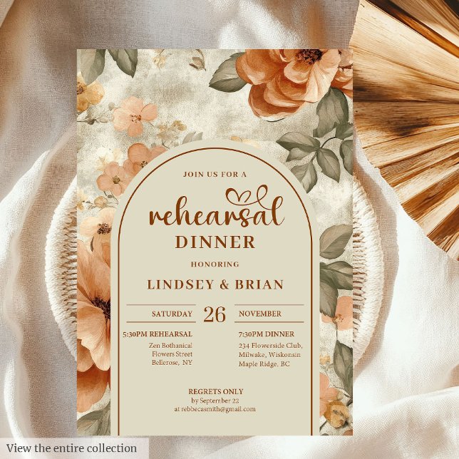 Country Terracotta Beige Sage Watercolor Rehearsal Einladung (Country Terracotta Beige Sage Watercolor Rehearsal Invitation

)