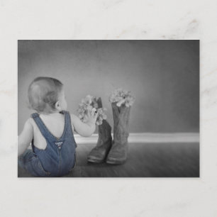 Country Thema Kinderdusche Einladung Postkarte