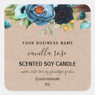 Country Themed Soy Candle Labels Quadratischer Aufkleber