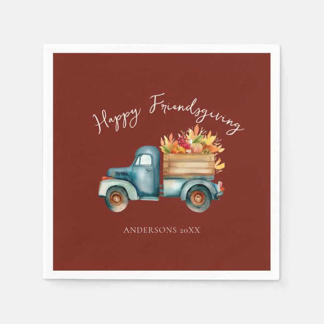 Country Truck Friendsgiving  Serviette (Vorderseite)