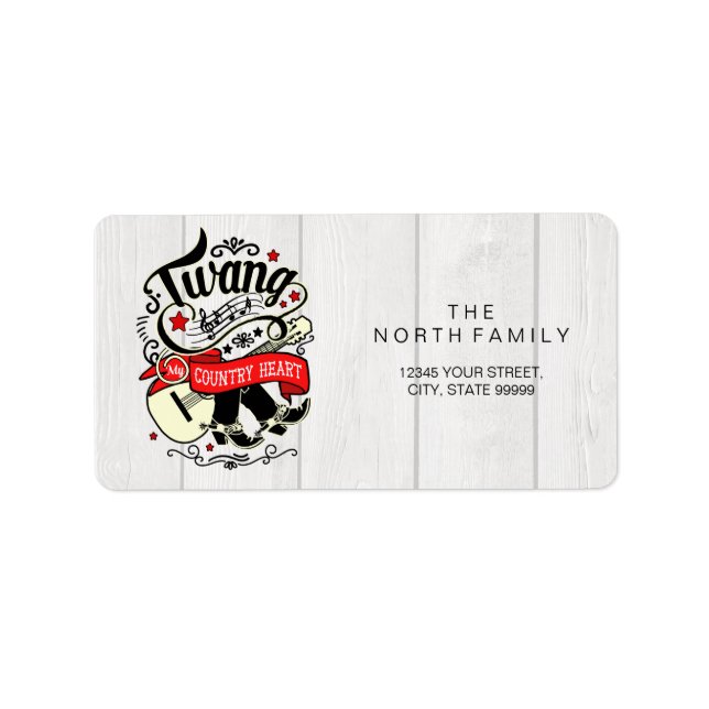 Country Twang Red/Black ID464 Adressaufkleber (Vorne)